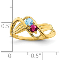 14K Yellow Gold 2-Stone Mother's Ring Mounting by Monteluci Fine Jewelry
