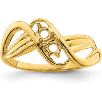 14K Yellow Gold 2-Stone Mother's Ring Mounting by Monteluci Fine Jewelry