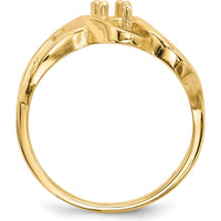 14K Yellow Gold 2-Stone Mother's Ring Mounting by Monteluci Fine Jewelry