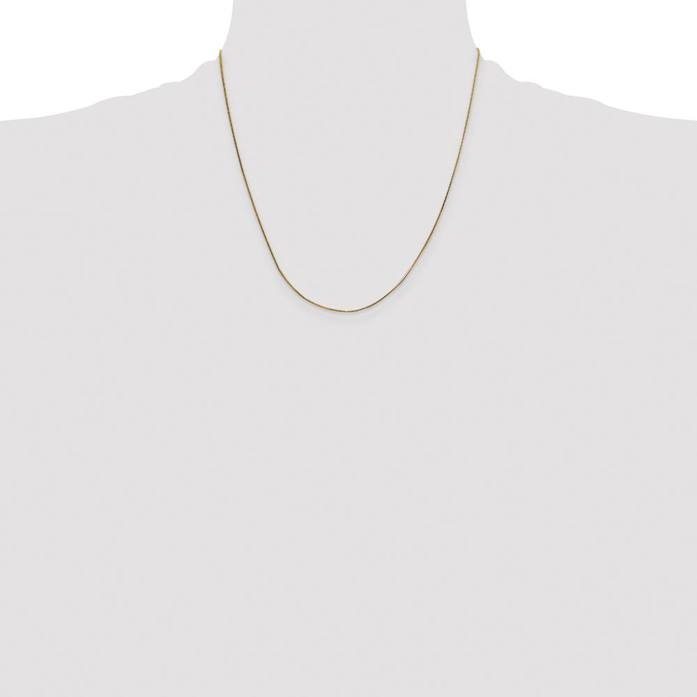 14K Yellow Gold 20" 0.5mm Polished Octagonal Snake Chain Necklace with Lobster Clasp by Oro Pregiato