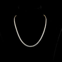 14K Yellow Gold 20.07 Carat Tennis Necklace with 110 Prong Set Brilliant Cut Lab Diamonds - E-F Color, VS Clarity - Covaloro Fine Jewelry