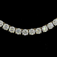 14K Yellow Gold 20.07 Carat Tennis Necklace with 110 Prong Set Brilliant Cut Lab Diamonds - E-F Color, VS Clarity - Covaloro Fine Jewelry