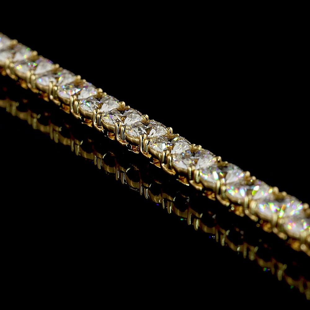 14K Yellow Gold 20.07 Carat Tennis Necklace with 110 Prong Set Brilliant Cut Lab Diamonds - E-F Color, VS Clarity - Covaloro Fine Jewelry
