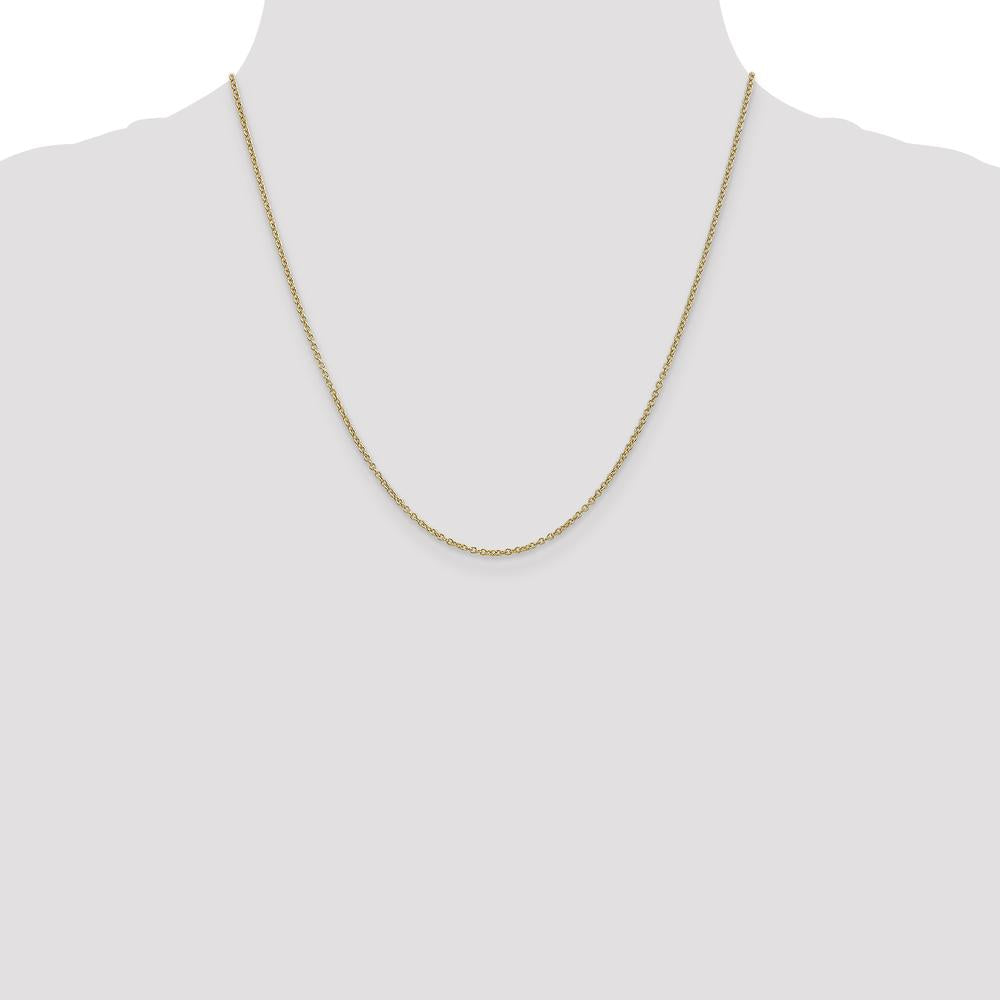 14K Yellow Gold 20" 1.4mm Round Open Cable Link Necklace with Lobster Clasp by Oro Pregiato