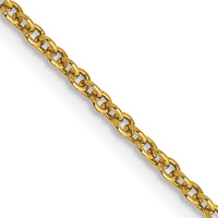 14K Yellow Gold 20" 1.6mm Round Open Link Cable Chain with Lobster Clasp by Oro Pregiato