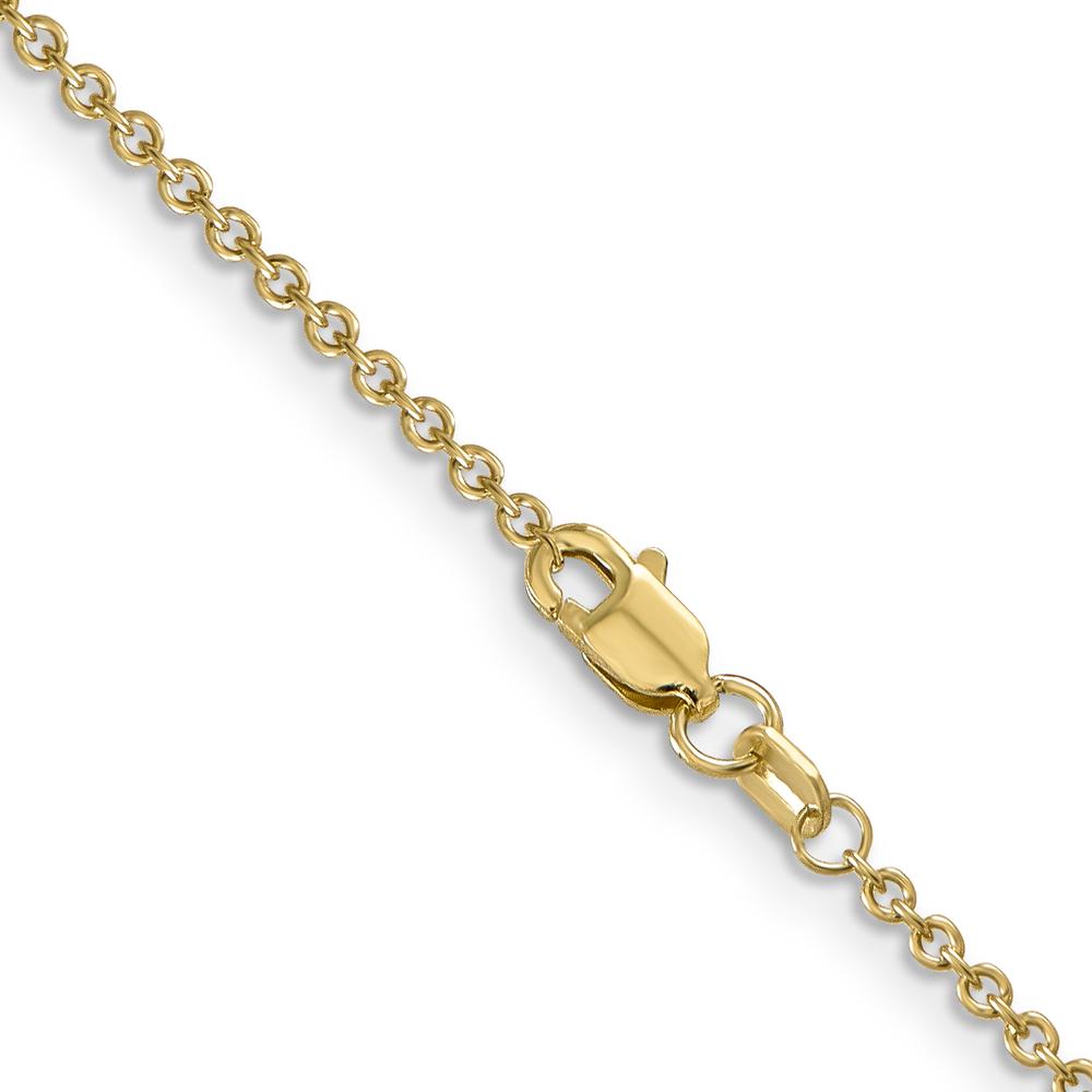 14K Yellow Gold 20" 1.6mm Round Open Link Cable Chain with Lobster Clasp by Oro Pregiato