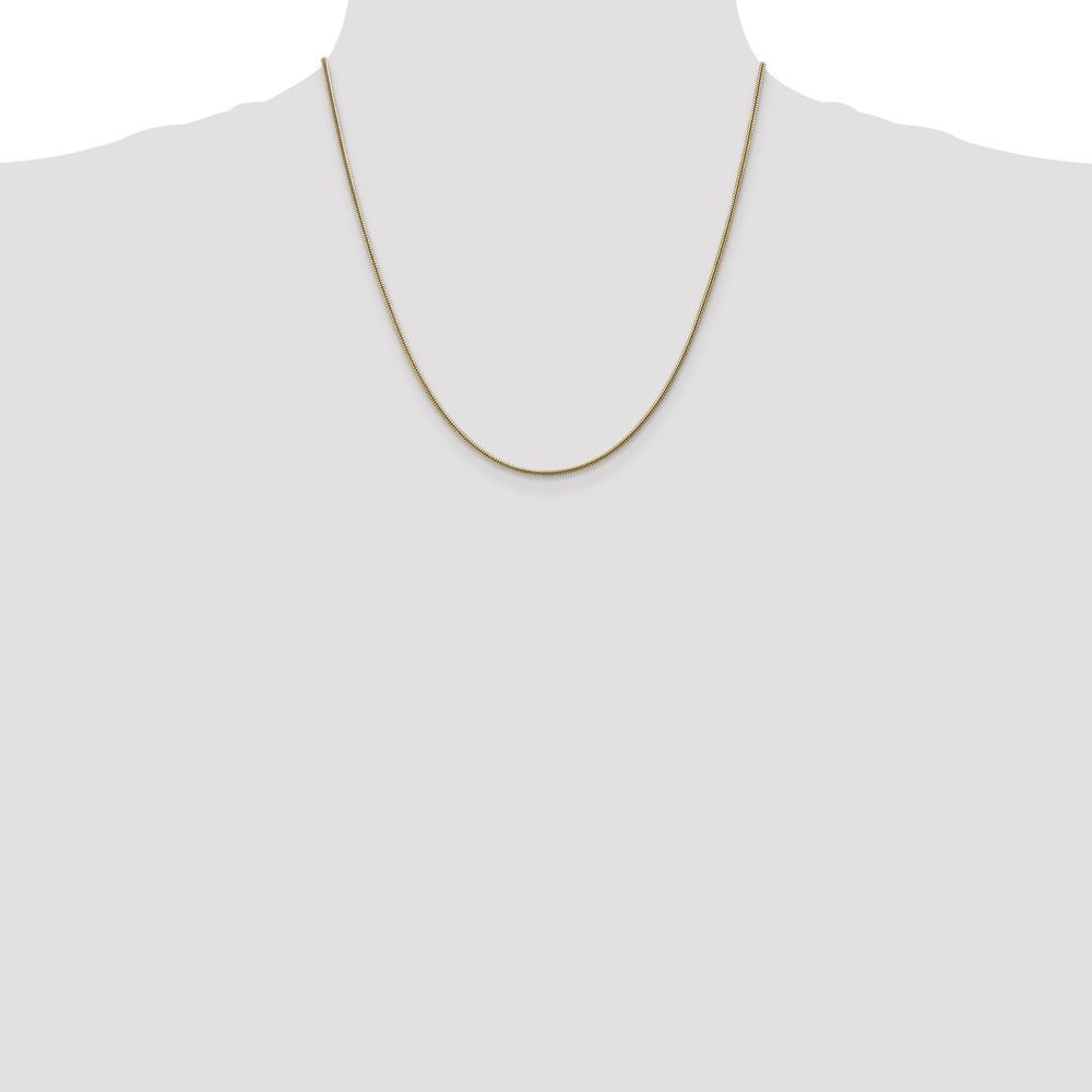 14K Yellow Gold 20" 1.6mm Round Snake Chain with Lobster Clasp by 0