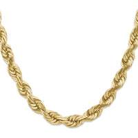 14K Yellow Gold 20" 10mm Diamond-Cut Rope Chain with Fancy Lobster Clasp