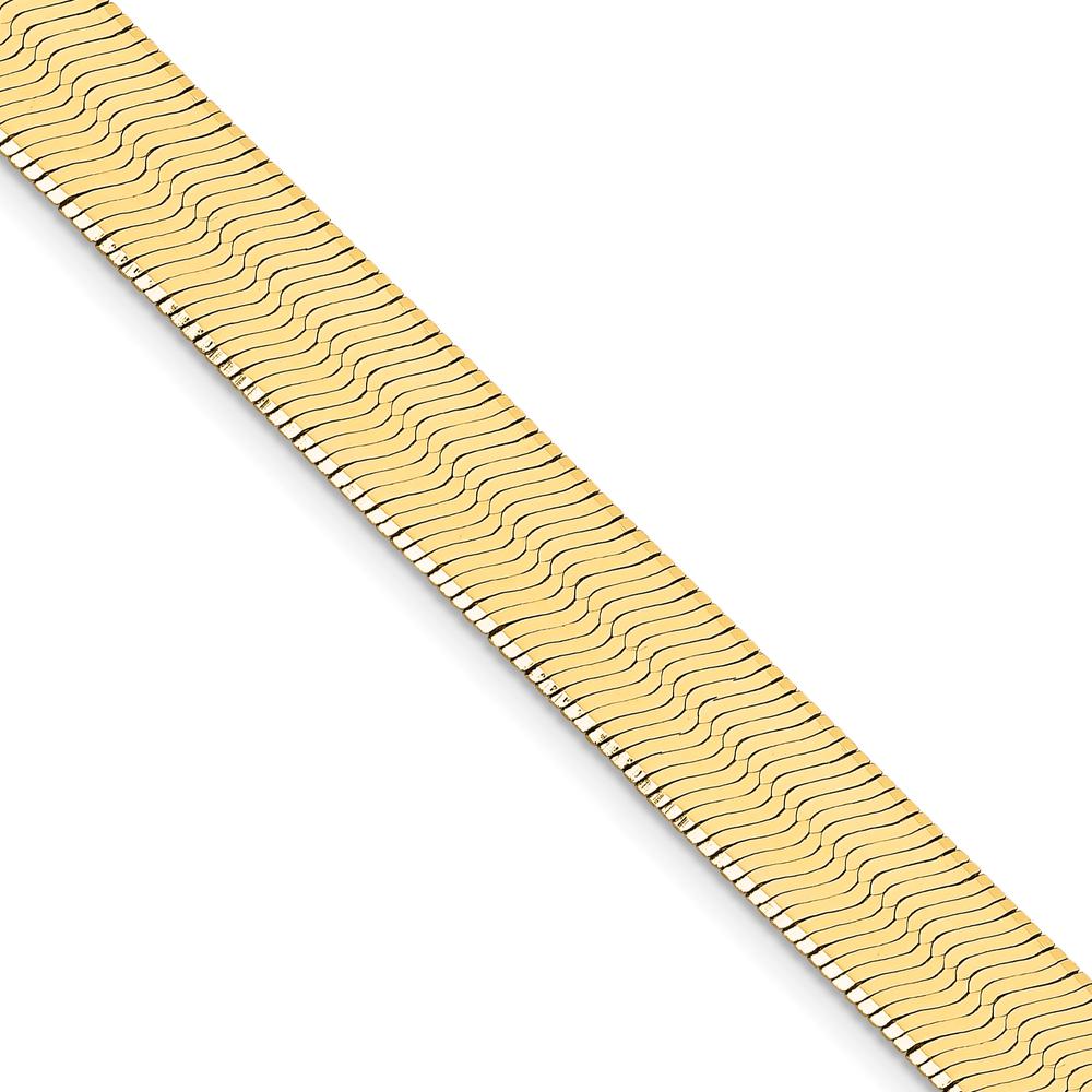 14K Yellow Gold 20" 10mm Herringbone Necklace with Polished Silky Finish - Women's Luxury Chain by 0