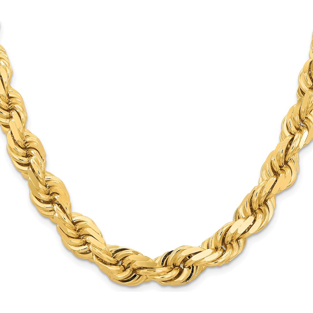 14K Yellow Gold 20" 12mm Diamond-cut Rope Chain with Fancy Lobster Clasp
