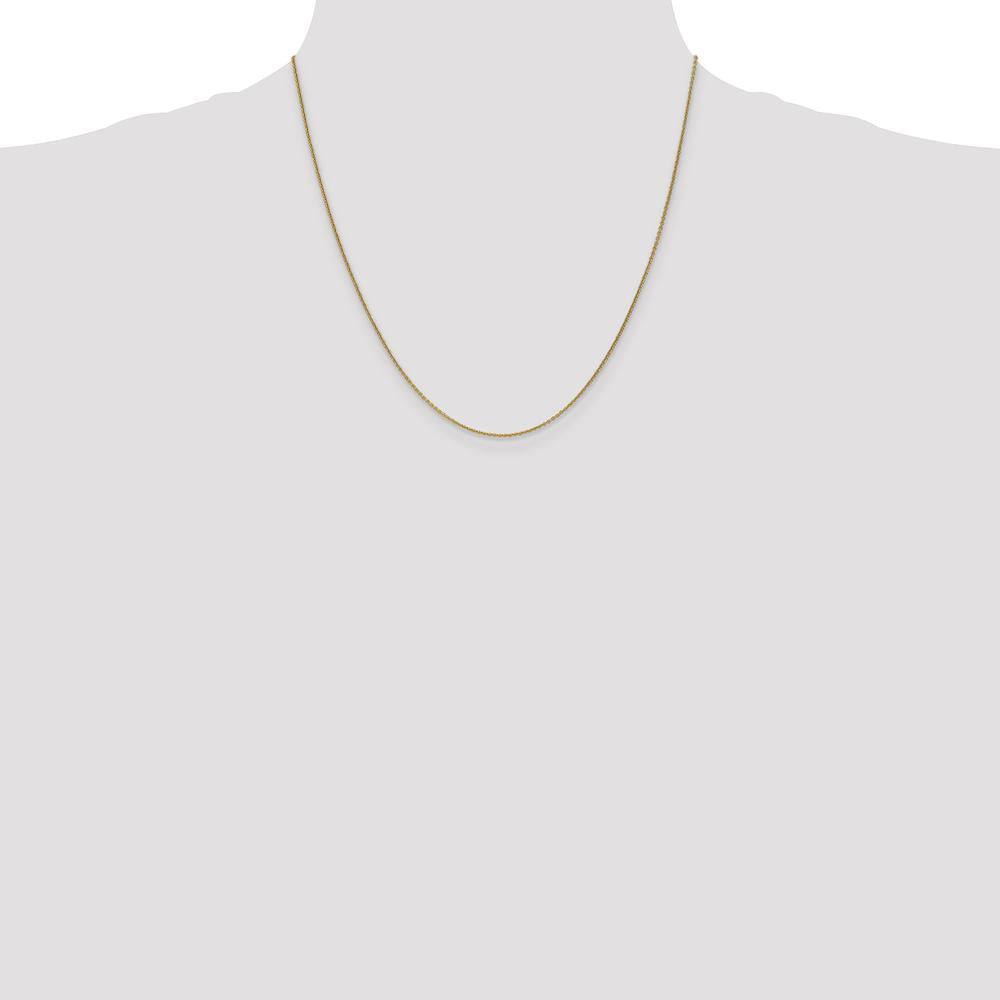 14K Yellow Gold 20" 1mm Round Open Link Cable Chain with Lobster Clasp by Oro Pregiato