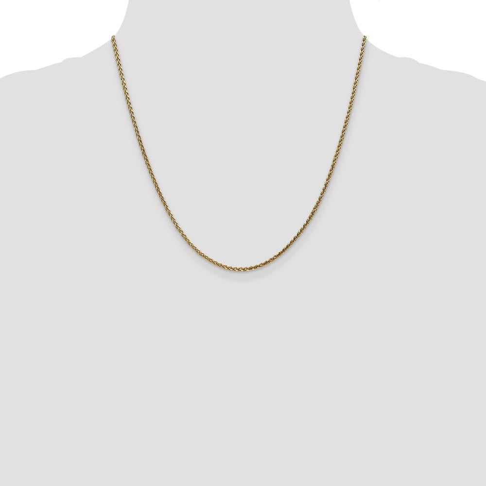 14K Yellow Gold 20" 2.1mm Diamond-Cut Spiga Chain with Lobster Clasp by Oro Pregiato