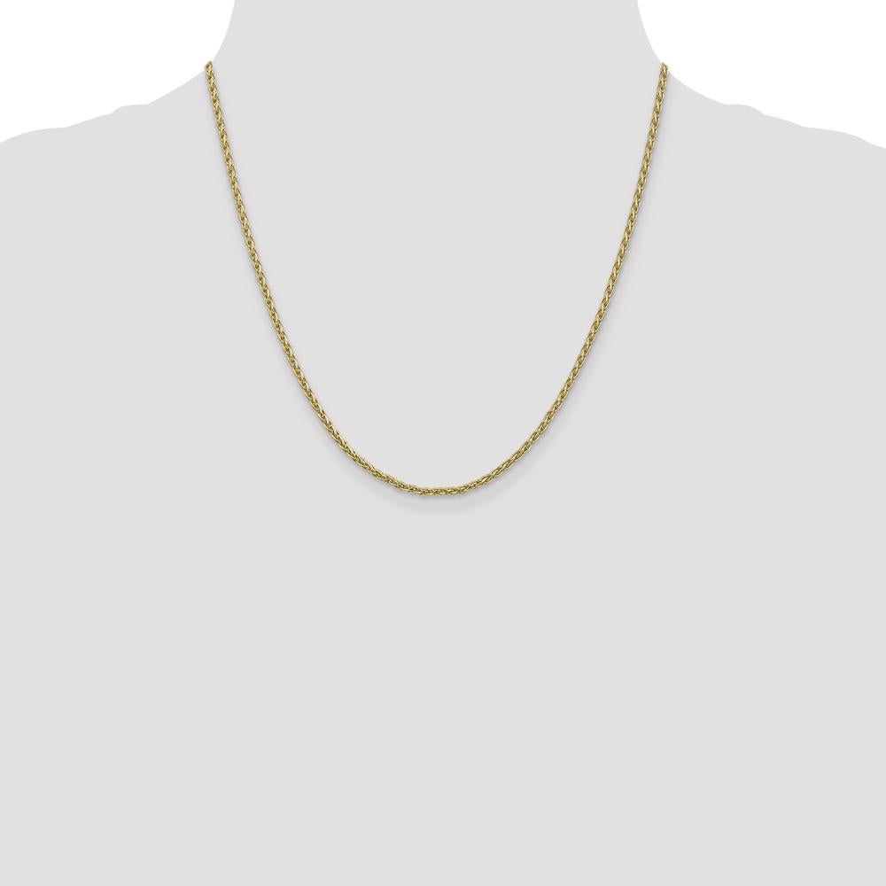 14K Yellow Gold 20" 2.25mm Parisian Wheat Chain with Lobster Clasp by Oro Pregiato
