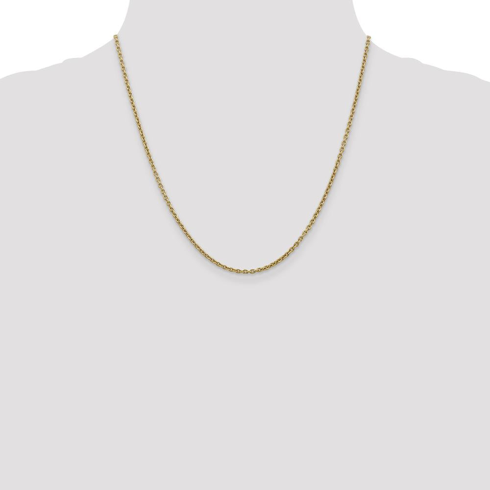 14K Yellow Gold 20" 2.2mm Forzantine Cable Chain Necklace with Lobster Clasp by Oro Pregiato