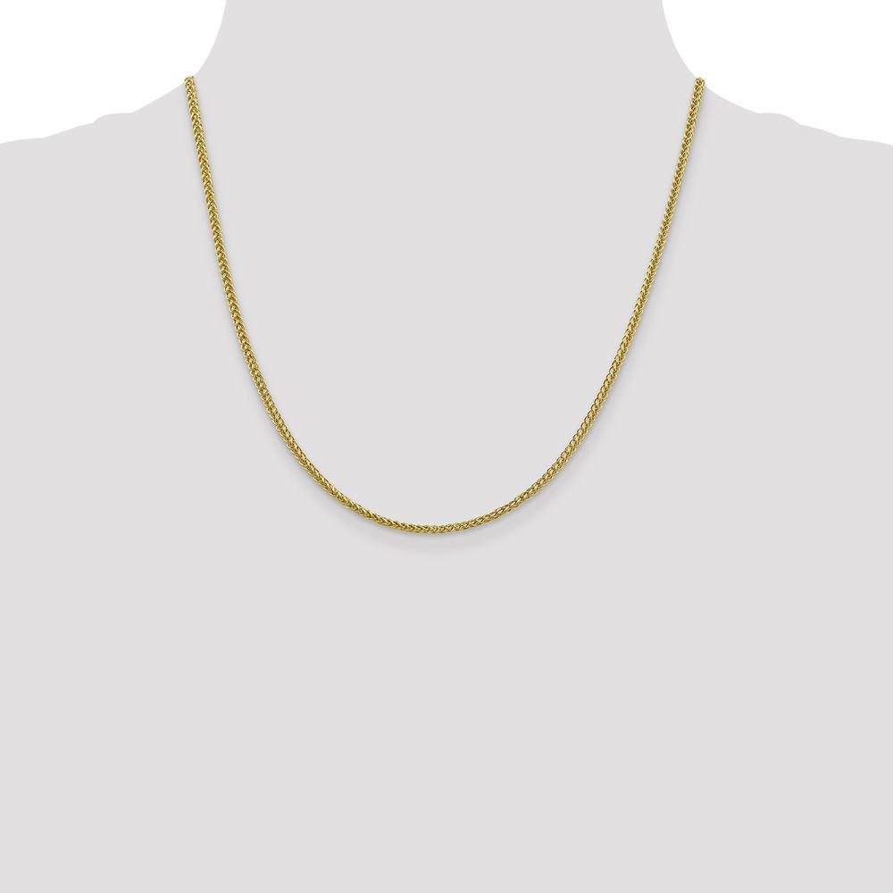 14K Yellow Gold 20" 2.35mm Semi-Solid Wheat Chain with Lobster Clasp by Oro Pregiato