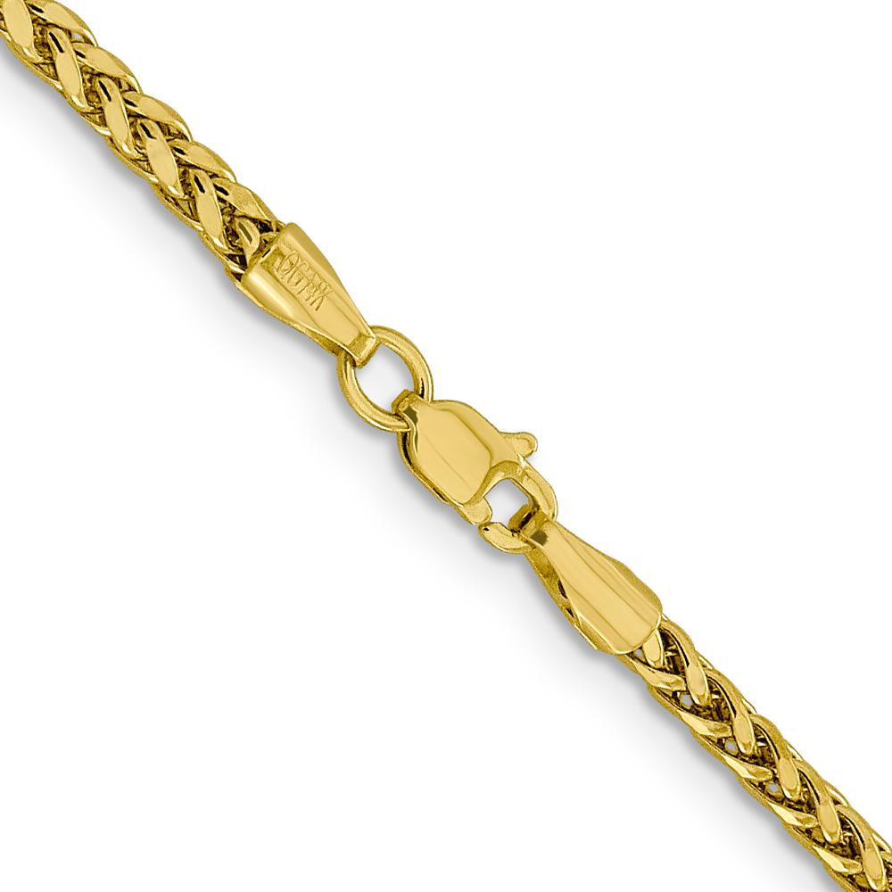 14K Yellow Gold 20" 2.5mm Semi-Solid Diamond-Cut Wheat Chain with Lobster Clasp by Oro Pregiato