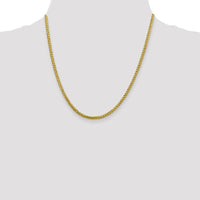 14K Yellow Gold 20" 2.5mm Semi-Solid Diamond-Cut Wheat Chain with Lobster Clasp by Oro Pregiato