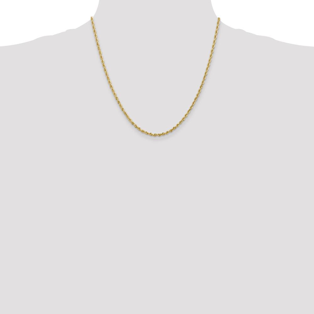 14K Yellow Gold 20" 2.75mm Diamond-Cut Rope Chain with Lobster Clasp by Oro Pregiato