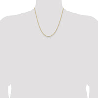 14K Yellow Gold 20" 2.85mm Polished Curb Chain with Lobster Clasp - Lightweight and Timeless Design by Oro Pregiato