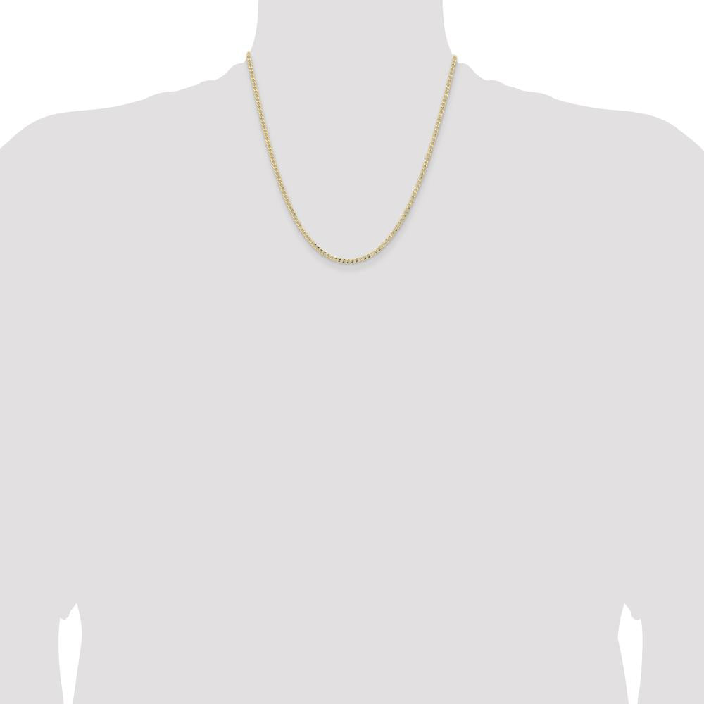 14K Yellow Gold 20" 2.85mm Polished Curb Chain with Lobster Clasp - Lightweight and Timeless Design by Oro Pregiato
