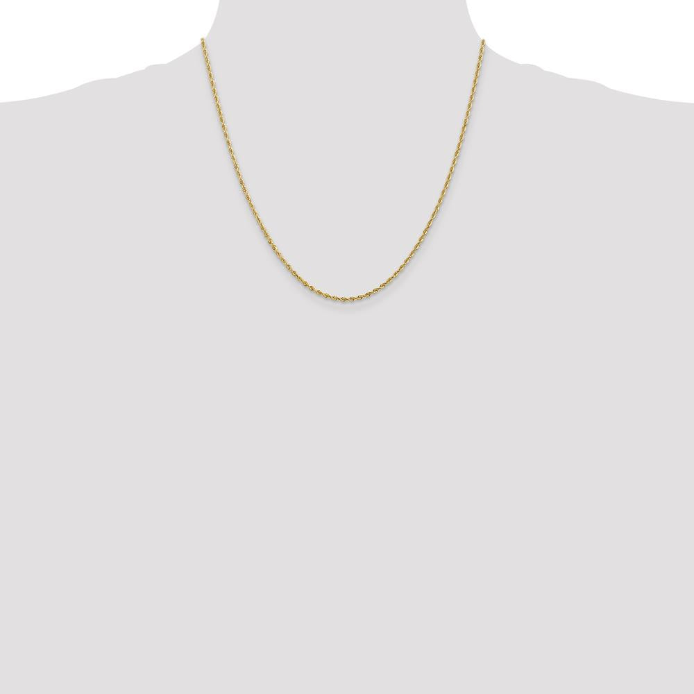 14K Yellow Gold 20" 2mm Diamond-Cut Rope Chain with Lobster Clasp by Oro Pregiato