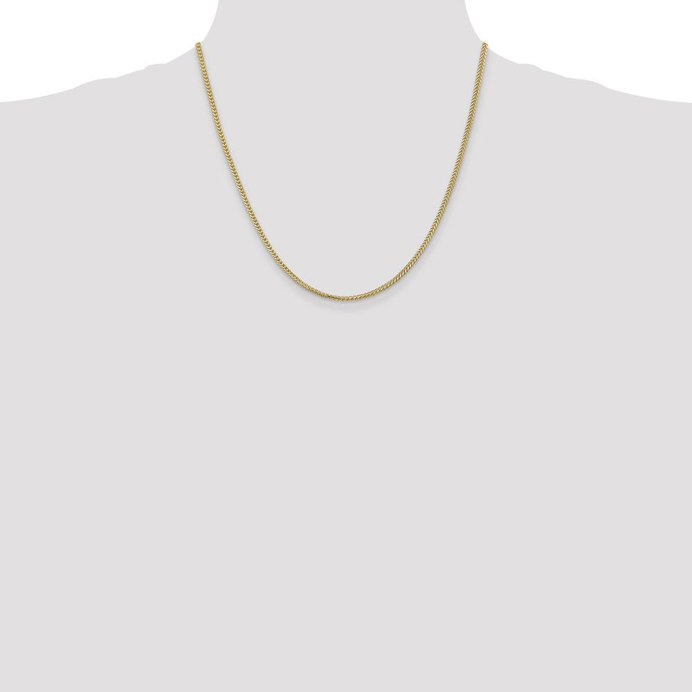 14K Yellow Gold 20" 2mm Franco Chain Necklace with Lobster Clasp by Oro Pregiato