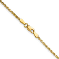 14K Yellow Gold 20" 2mm Semi-Solid Diamond-Cut Rope Chain with Lobster Clasp by Oro Pregiato
