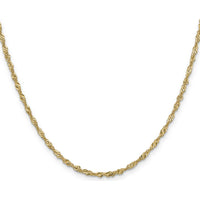 14K Yellow Gold 20" 2mm Singapore Chain Necklace with Lobster Clasp by Oro Pregiato