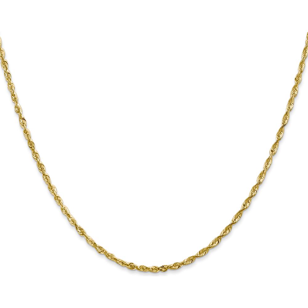 14K Yellow Gold 20" 2mm Ultra Diamond-cut Rope Chain Necklace with Lobster Clasp by Oro Pregiato