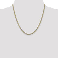 14K Yellow Gold 20" 3.4mm Semi-Solid Curb Chain with Rhodium Pavé Texture and Lobster Clasp by Oro Pregiato