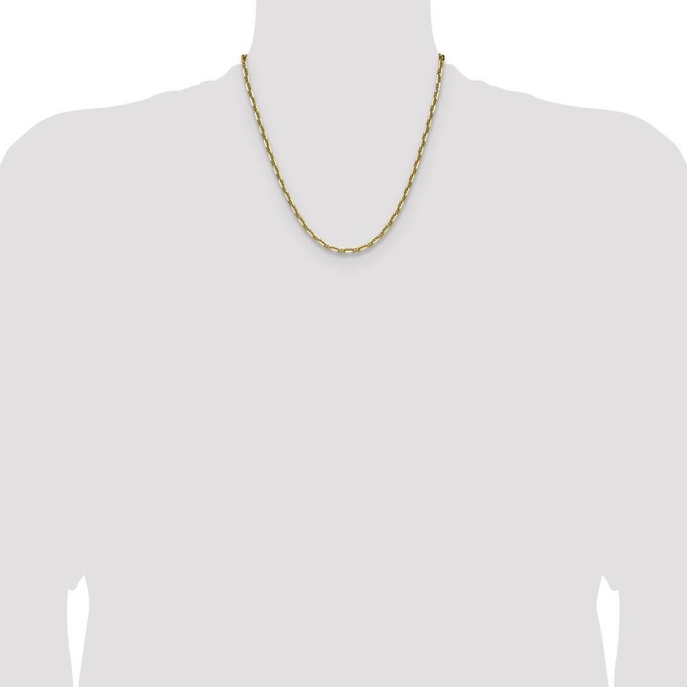 14K Yellow Gold 20" 3.5mm Diamond-Cut Anchor Chain Necklace by Oro Pregiato