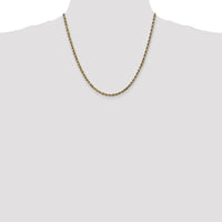 14K Yellow Gold 20" 3.5mm Diamond-Cut Rope Chain with Lobster Clasp