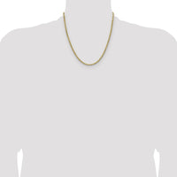 14K Yellow Gold 20" 3.5mm Diamond-Cut Rope Necklace with Lobster Clasp by Oro Pregiato