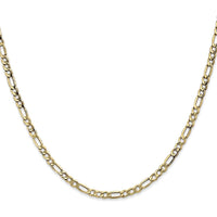 14K Yellow Gold 20" 3.5mm Semi-Solid Figaro Chain with Lobster Clasp by Oro Pregiato