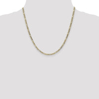14K Yellow Gold 20" 3.5mm Semi-Solid Figaro Chain with Lobster Clasp by Oro Pregiato