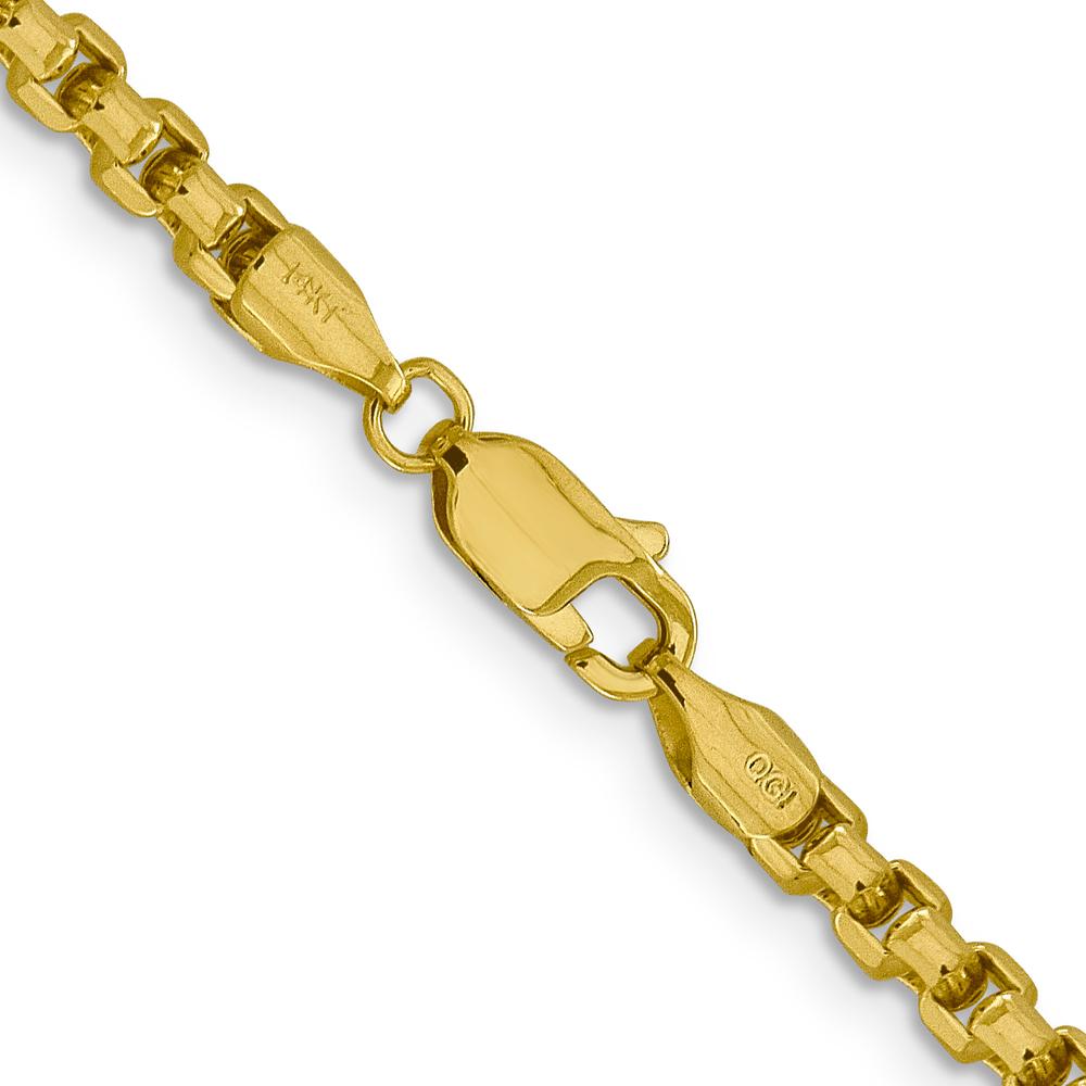 14K Yellow Gold 20" 3.6mm Semi-Solid Round Box Chain with Lobster Clasp by IBGoodman