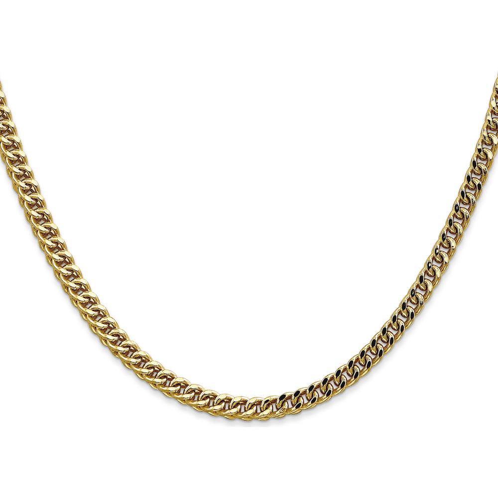 14K Yellow Gold 20" 3.7mm Semi-Solid Franco Chain with Fancy Lobster Clasp by Oro Pregiato