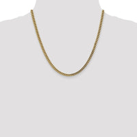 14K Yellow Gold 20" 3.7mm Semi-Solid Franco Chain with Fancy Lobster Clasp by Oro Pregiato