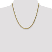 14K Yellow Gold 20" 3.9mm Flat Beveled Curb Chain with Lobster Clasp by Oro Pregiato