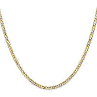 14K Yellow Gold 20" 3mm Concave Curb Chain Necklace with Lobster Clasp by IBGoodman