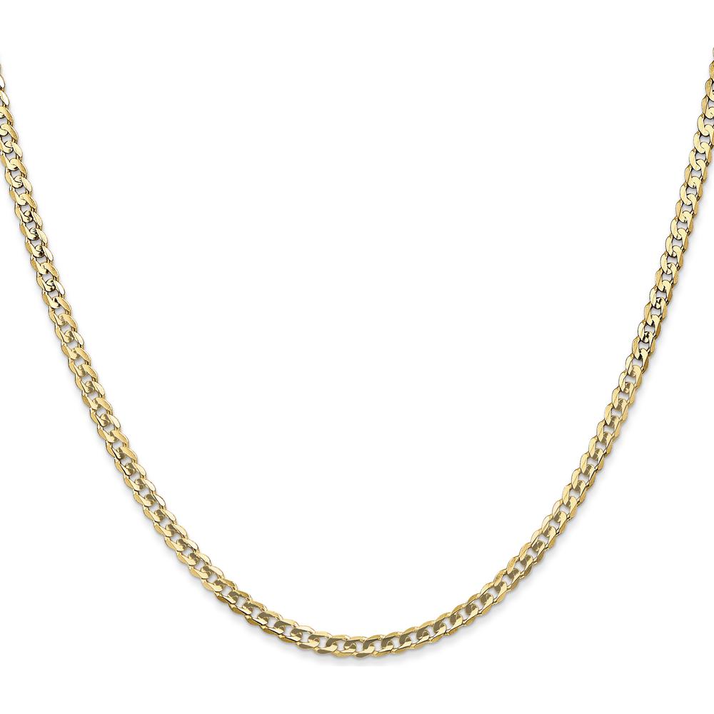 14K Yellow Gold 20" 3mm Concave Curb Chain Necklace with Lobster Clasp by IBGoodman