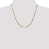 14K Yellow Gold 20" 3mm Concave Curb Chain Necklace with Lobster Clasp by IBGoodman