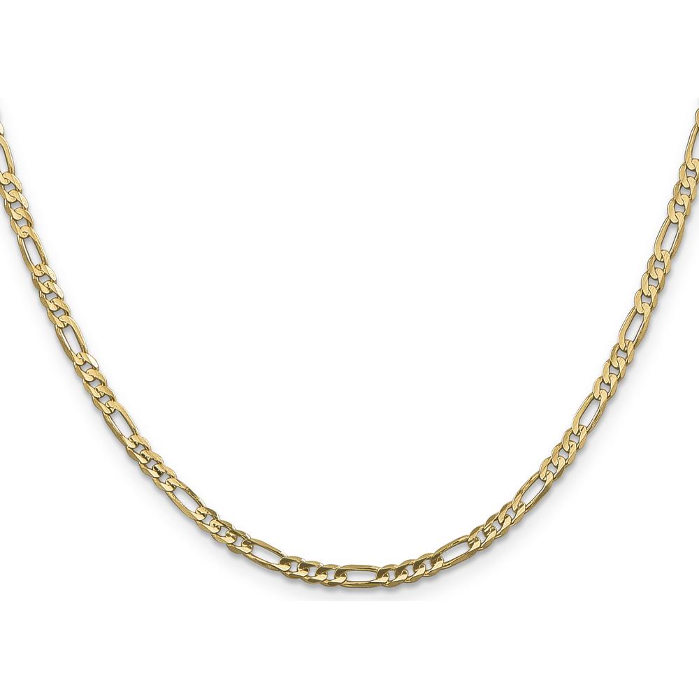14K Yellow Gold 20" 3mm Concave Open Figaro Chain with Lobster Clasp by Oro Pregiato