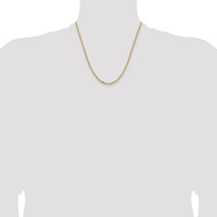 14K Yellow Gold 20" 3mm Diamond-Cut Cable Link Chain with Lobster Clasp by Oro Pregiato