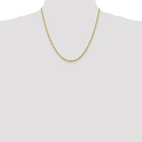 14K Yellow Gold 20" 3mm Diamond-Cut Rope Chain with Lobster Clasp by Oro Pregiato