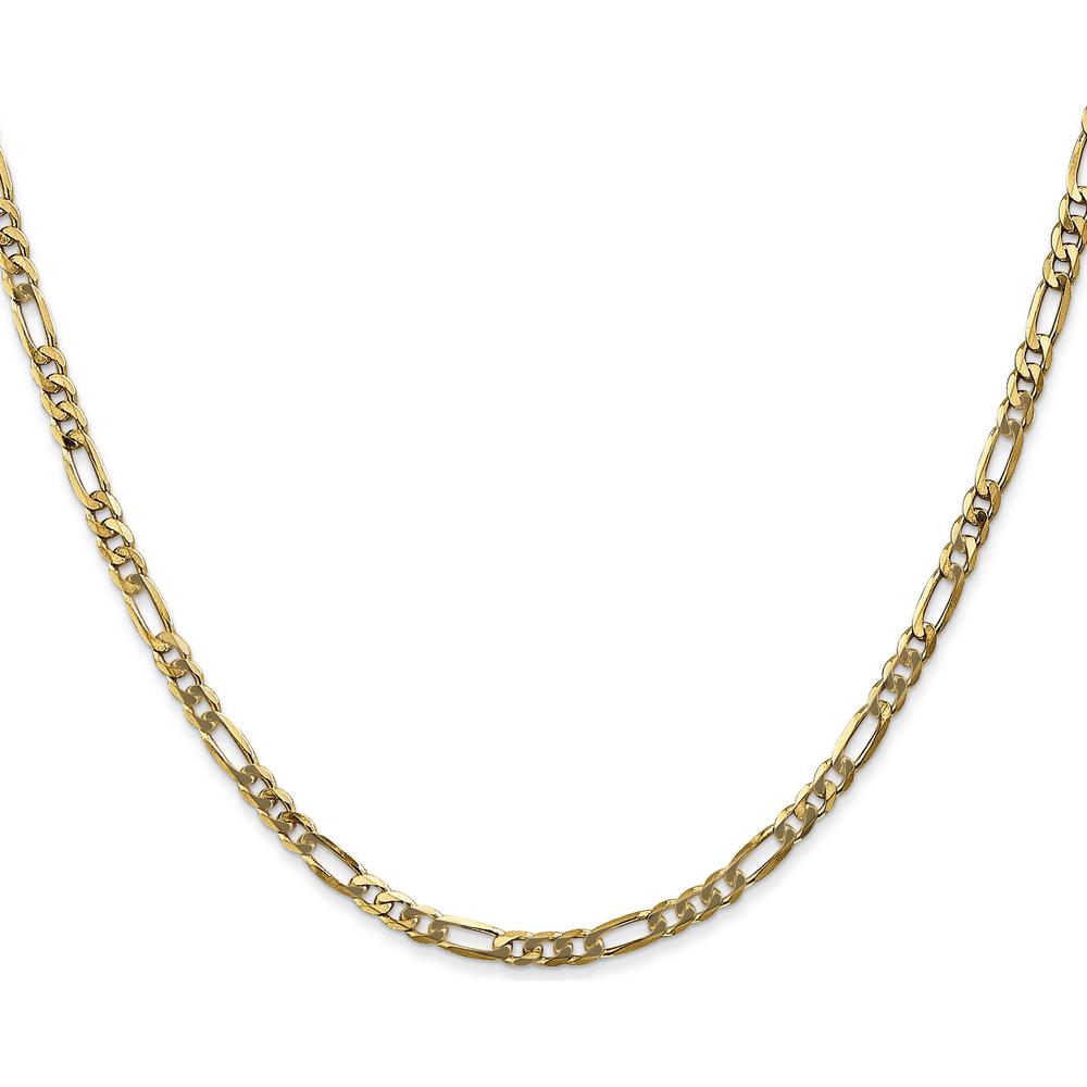 14K Yellow Gold 20" 3mm Flat Figaro Chain Necklace with Lobster Clasp by Oro Pregiato