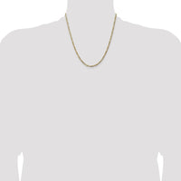 14K Yellow Gold 20" 3mm Flat Figaro Chain Necklace with Lobster Clasp by Oro Pregiato