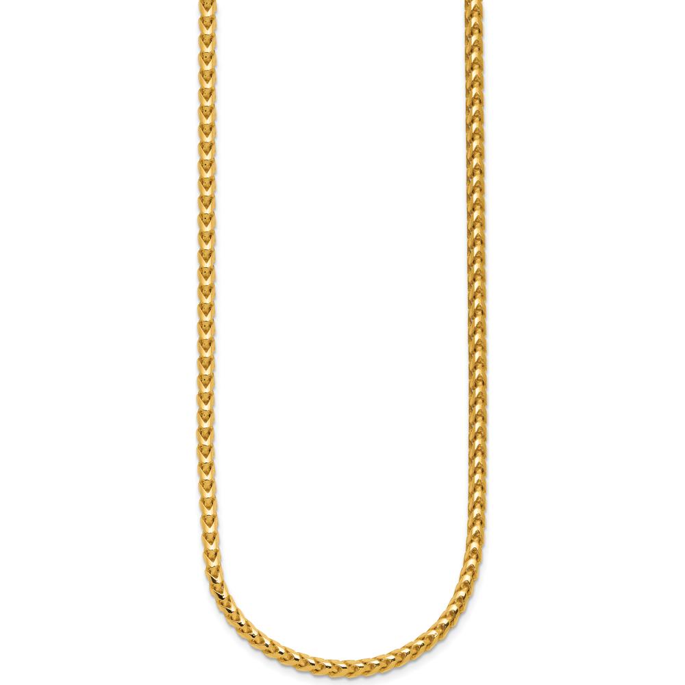 14K Yellow Gold 20" 3mm Franco Chain Necklace with Lobster Clasp by Oro Pregiato