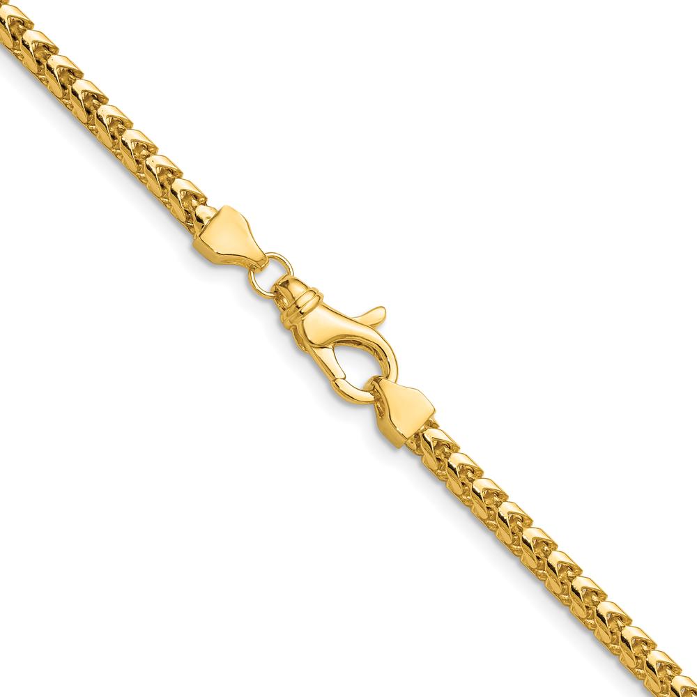 14K Yellow Gold 20" 3mm Franco Chain Necklace with Lobster Clasp by Oro Pregiato