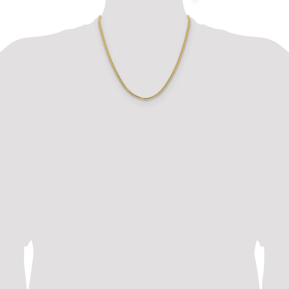14K Yellow Gold 20" 3mm Franco Chain Necklace with Lobster Clasp by Oro Pregiato
